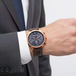 NWT Authentic Mathey-Tissot Field Scout Chronograph Quartz Black Dial Men's Watc